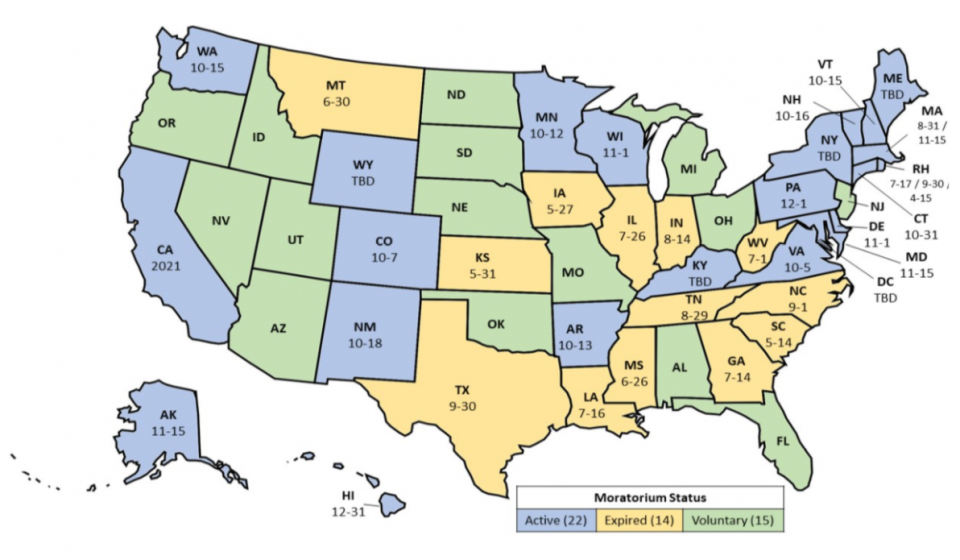 U.S. map of utility shut-offs 