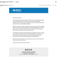 An email from PECO sent on Thursday February 25, 2021